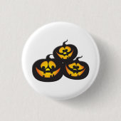 ハロウィンのパンプキンおもしろ顔 缶バッジ (正面)