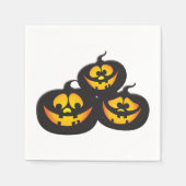 ハロウィンのパンプキンで面白い表情 スタンダードカクテルナプキン (正面)