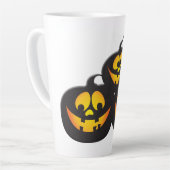 ハロウィンのパンプキンのかわいい顔 カフェラテマグ (左アングル)