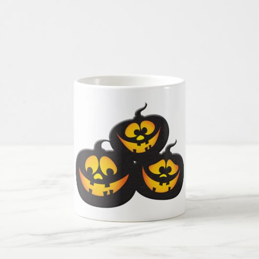 ハロウィンのパンプキンのかわいい顔 コーヒーマグカップ (中央)