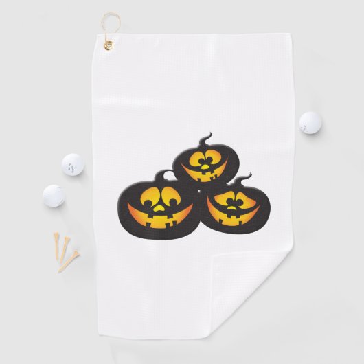 ハロウィンのパンプキンのかわいい顔 ゴルフタオル (インサイチュ)