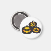 ハロウィンのパンプキンのかわいい顔 マグネット (正面/裏面)