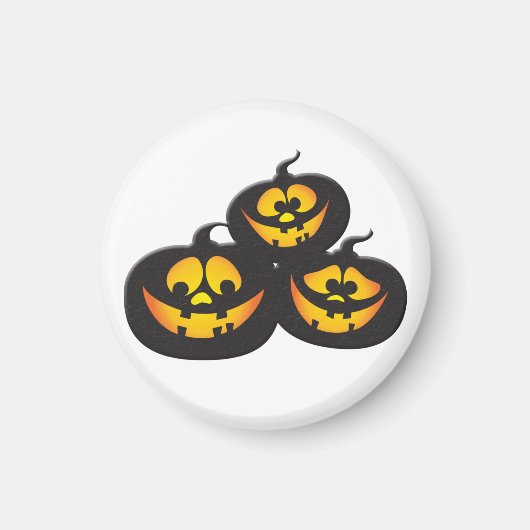 ハロウィンのパンプキンのかわいい顔 マグネット (正面)