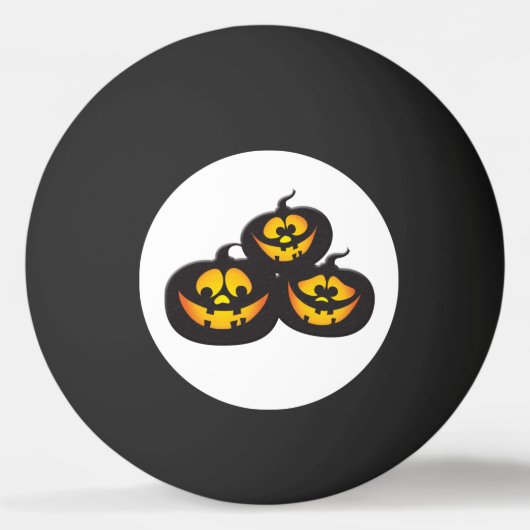 ハロウィンのパンプキンのかわいい顔 卓球ボール (正面)