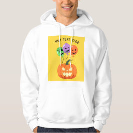 ハロウィンのパンプキングと風船 編集可能 パーカ
