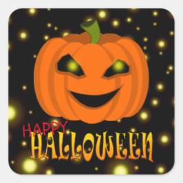 ハロウィンのパンプキンスパークル スクエアシール