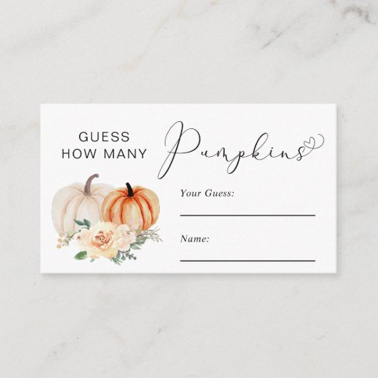 ハロウィンのパンプキン数当てゲーム エンクロージャーカード (正面)