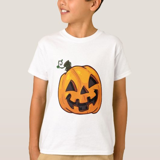 ハロウィンのパンプキンTシャツ 面白いカボチャ柄 Tシャツ (正面)