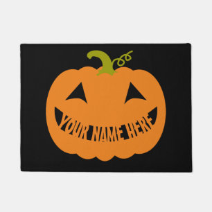 ハロウィンのパーソナライズなカボチャ ドアマット