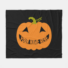 ハロウィンのパーソナライズなカボチャ フリースブランケット