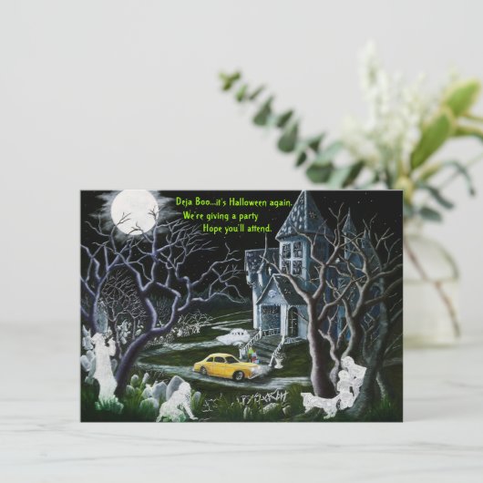 ハロウィンのパーティー、招待状、幽霊のよく出るな幽霊家 招待状 (スタンド正面)