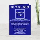 ハロウィンのビジネス用ブルー折りたたみグリーティングカード カード (正面)