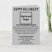 ハロウィンのビジネス グレー折りたたみグリーティングカード カード (正面)
