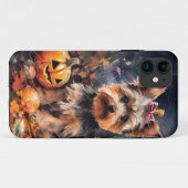 ハロウィンのビューラー・テリアとかぼちゃの怖いデザイン Case-Mate iPhoneケース (裏面(横))