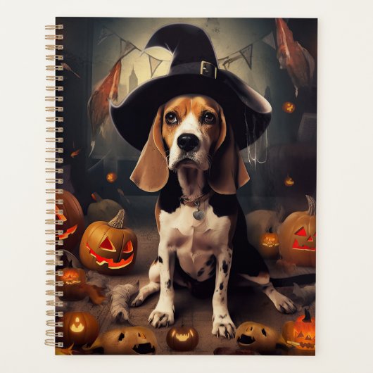 ハロウィンのビーグルのかぼちゃの怖い顔 プランナー手帳 (正面)
