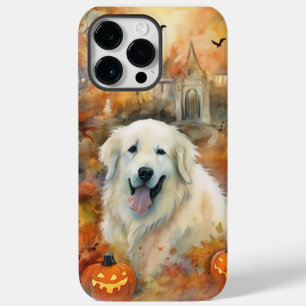 ハロウィンのピレニーズとカボチャの怖いデザイン Case-Mate iPhone 14 PRO MAXケース