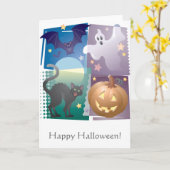 ハロウィンのフォーサム カード (黄色い花)