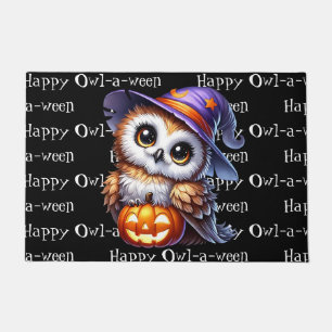 ハロウィンのフクロウ ドアマット
