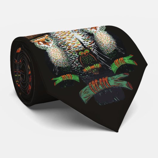 ハロウィンのフクロウ ネクタイ (ロール)