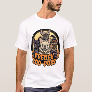 ハロウィンのフレンチブルドッグデザイン French Boo-Dogs_1 Tシャツ