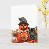 ハロウィンのフレンチ・ブルドッグ カード (黄色い花)