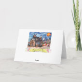 ハロウィンのブタのトリック・オア・トリートの幽霊の水彩画 シーズンカード (裏面)