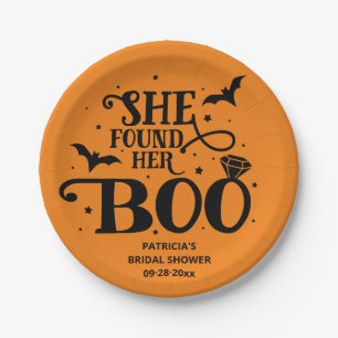 ハロウィンのブライズシャワーで彼女のブーを見つけた ペーパープレート