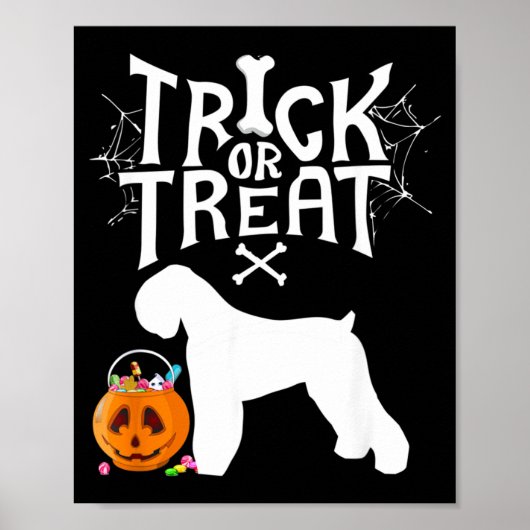 ハロウィンのブラックロシアンテリア犬 ポスター (正面)