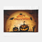ハロウィンのブランケット フリースブランケット (正面(横))