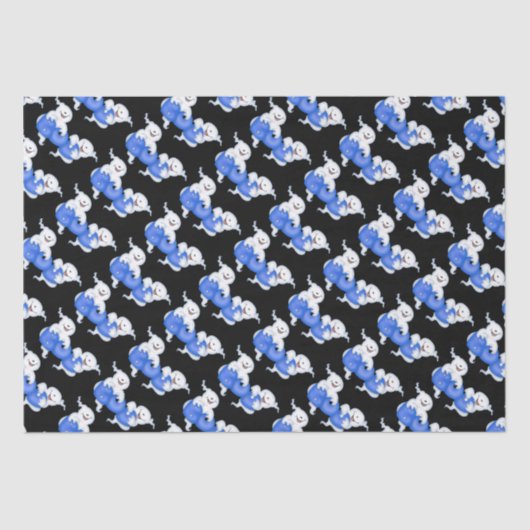 ハロウィンのブーイングの幽霊はティッシュペーパーをタイルを張りました 薄葉紙 (正面)