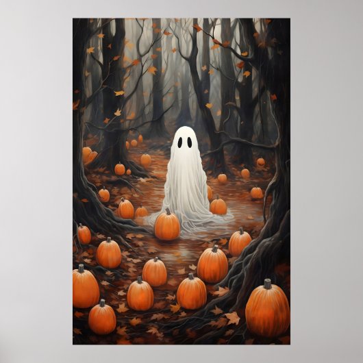 ハロウィンのプリント6種セット(幽霊、フラワー) ポスター (正面)