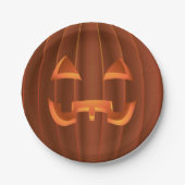 ハロウィンのプレート 面白いジャックランタン ペーパープレート (正面)