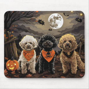 ハロウィンのプードルおばけ マウスパッド