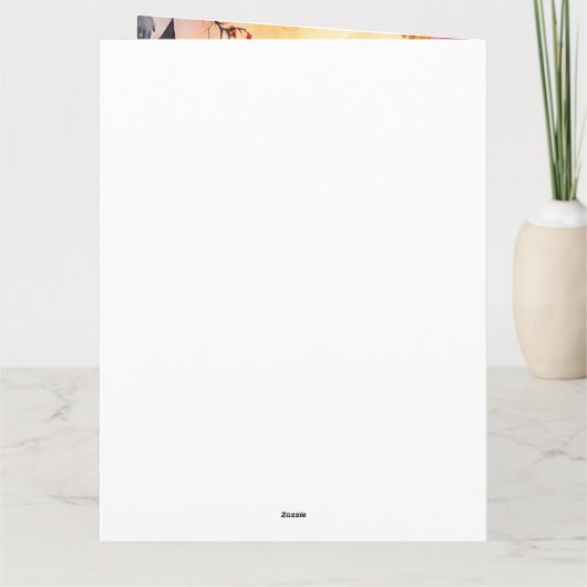 ハロウィンのプードルとカボチャの怖いデザイン カード (裏面)