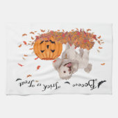 ハロウィンのプードル キッチンタオル (横)
