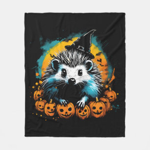 ハロウィンのヘビホッグとカボチャがかわいい フリースブランケット