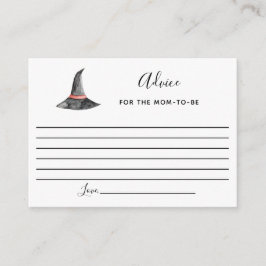 ハロウィンのベイビーシャワーのアドバイス 魔女の帽子 かわいい秋 アドバイスカード