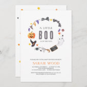ハロウィンのベイビーシャワーパーティーにお越しください 招待状 (正面/裏面)