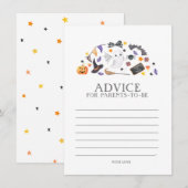 ハロウィンのベビーシャワー、アドバイスカード　出産前の親へのアドバイス ノートカード (正面/裏面)
