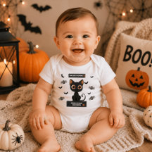 ハロウィンのベビーロンパース – かわいい黒猫のオーダーメイド