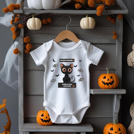 ハロウィンのベビーロンパース – かわいい黒猫のオーダーメイド ベビーボディスーツ