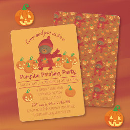 ハロウィンのペイント/カービング・パンプキン招待状 招待状