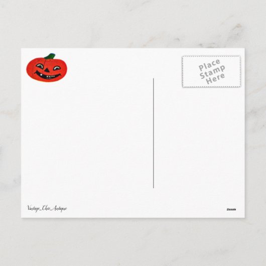 ハロウィンのペーパー人形のDollyDingleのモダンのヴィンテージ シーズンポストカード (裏面)