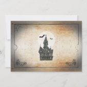 ハロウィンのホームパーティの招待の恐怖不気味なチケット 招待状 (裏面)