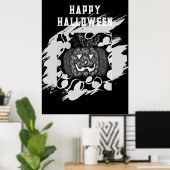 ハロウィンのポスター かぼちゃのデザイン ポスター (ホームオフィス)