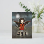 ハロウィンのポストカード かわいい小さな吸血鬼 ポストカード (スタンド正面)