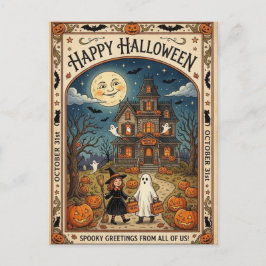 ハロウィンのポストカード ポストカード