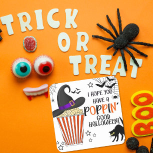 ハロウィンのポップコーントリートのお菓子入れ袋 スクエアシール