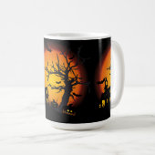 ハロウィンのマグか幽霊のよく出るな場面 コーヒーマグカップ (正面右)