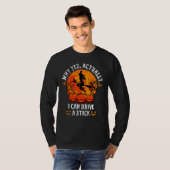 ハロウィンのマニュアル車大好きな人へ「実はマニュアル車運転できるんだよね」 Tシャツ (正面フル)